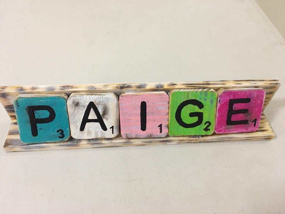 Scrabble tiles and Stands