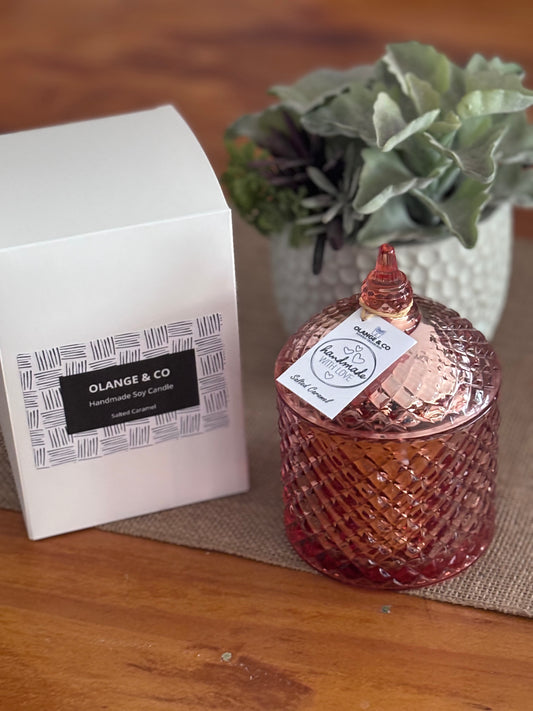 Rose gold Christmas soy candles