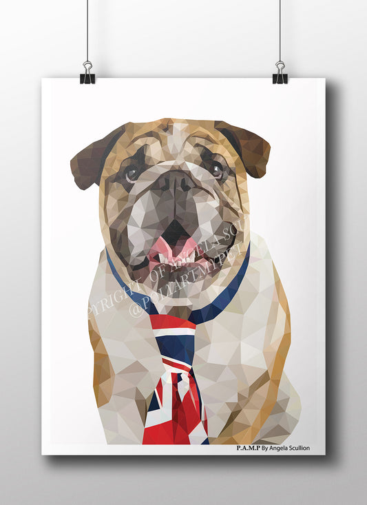 British Bulldog Pixel Print