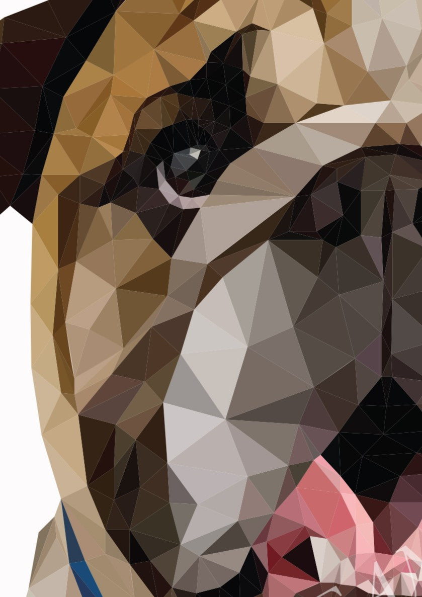 British Bulldog Pixel Print