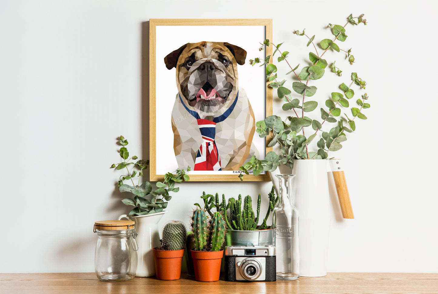 British Bulldog Pixel Print