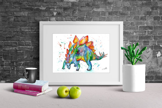 Stegosaurus Watercolour Print